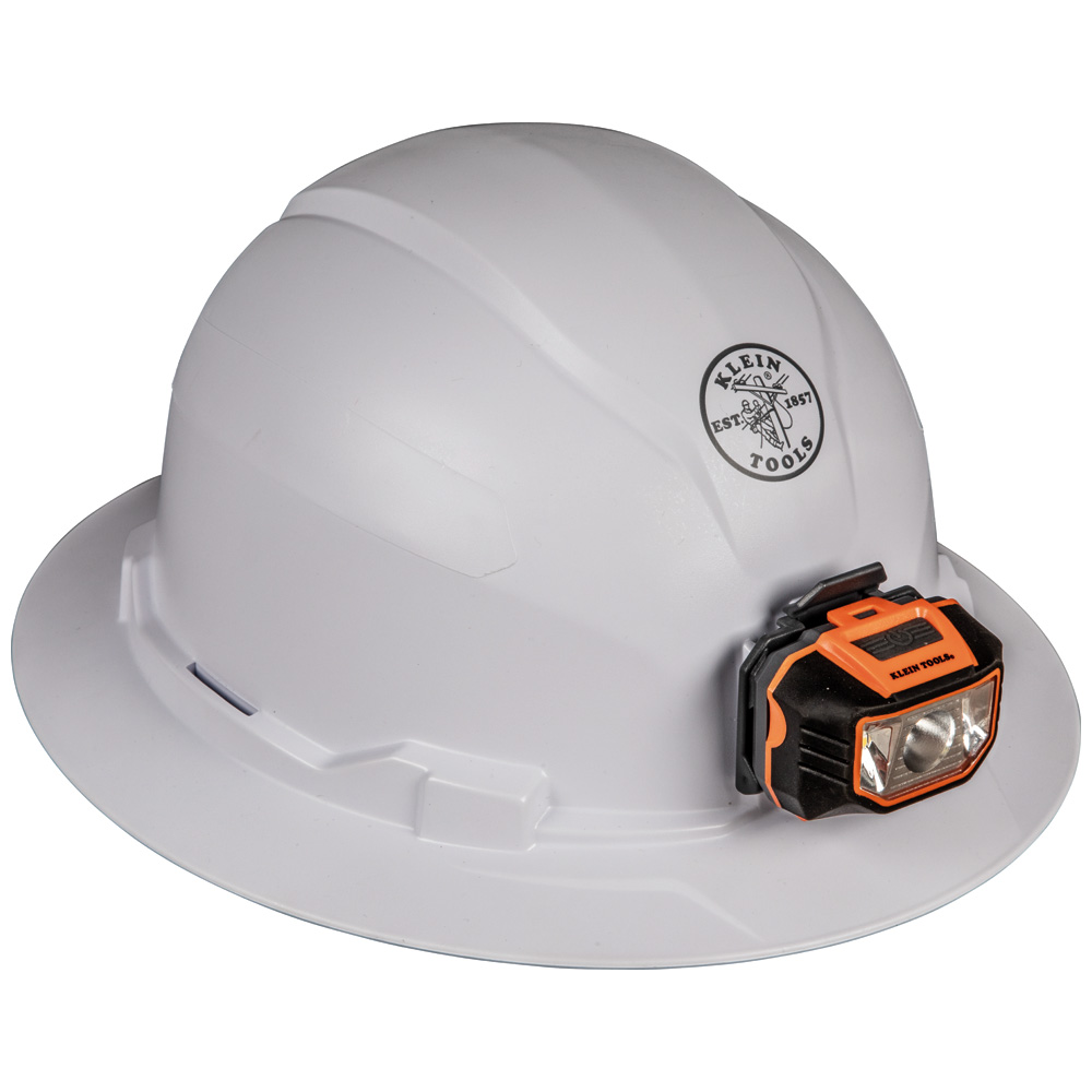 Hard Hat Non Vented Full Brim Style With Headlamp 60406 Klein Connection