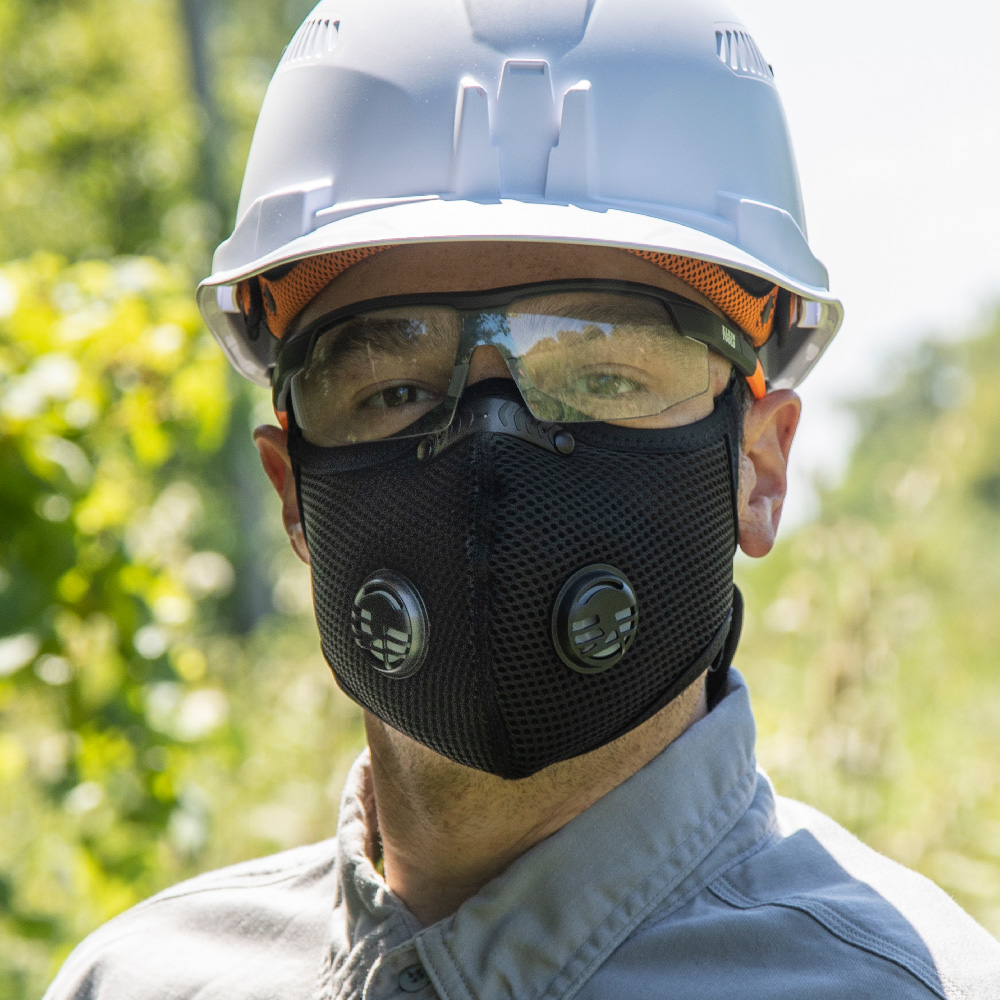 Reusable Face Mask Brown Pattern with Valve Breathing Filter - TDI