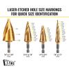 Step Bit Kit, Spiral Double-Fluted, VACO, 4-Piece view 5